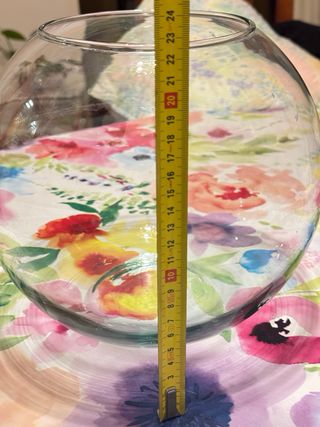 Pecera redonda de cristal