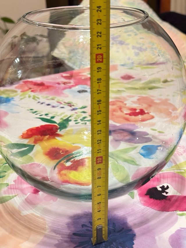 Pecera redonda de cristal