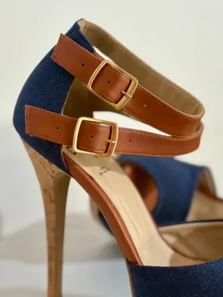 Tacones Azul y Marrón Tallas 36-37-38-39-40