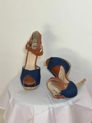 Tacones Azul y Marrón Tallas 36-37-38-39-40