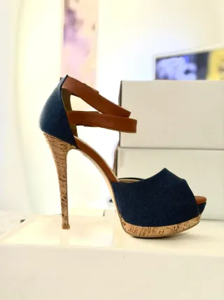 Tacones Azul y Marrón Tallas 36-37-38-39-40