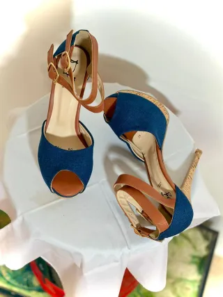 Tacones Azul y Marrón Tallas 36-37-38-39-40