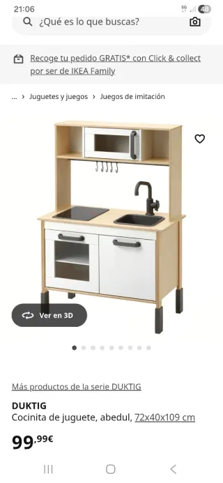 Cocina de juguete con horno y fregadero