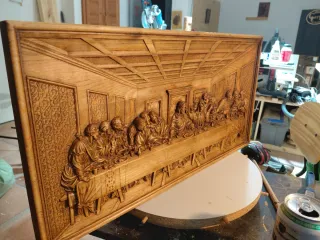 Escultura La Última Cena de madera