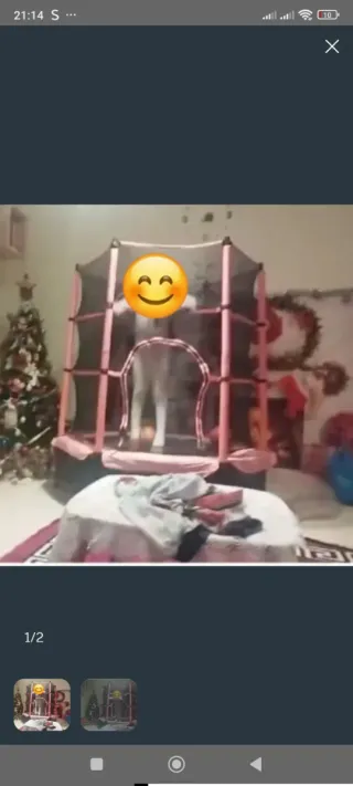 Trampolino elastico rosa per bambini