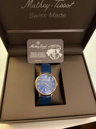 Reloj Mathey Tissot Edición Limitada Azul/Oro