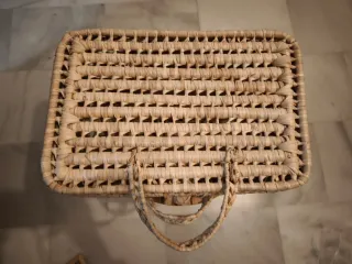 Cesta maletín fibra natural para bodas