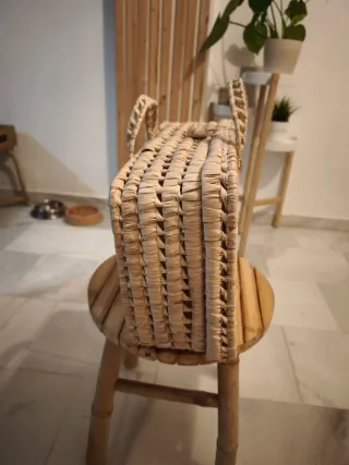 Cesta maletín fibra natural para bodas