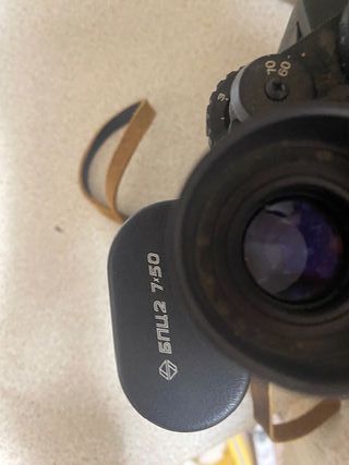 Prismáticos antiguos de cuero