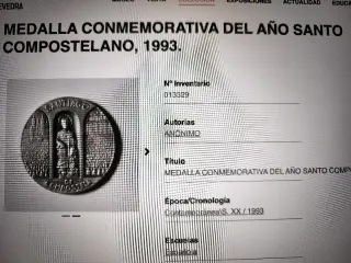 Medalla Año Santo 1993 Santiago