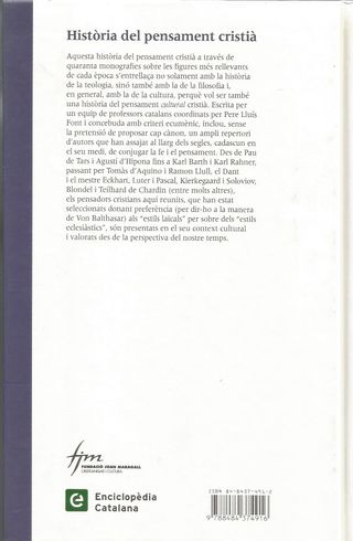 HISTÒRIA DEL PENSAMENT CRISTIÀ QUARANTA FIGURES -