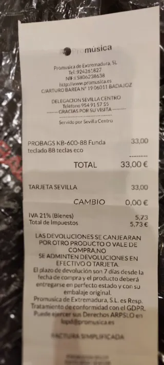 Bolsa funda Piano 88 Teclas PROBAGS