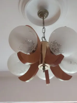 Lámparas de techo vintage oro y cristal