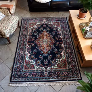 NUOVO Tappeto blu disegno Persiano Tabriz Nuovo