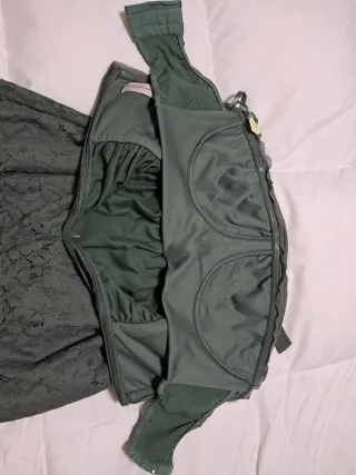 Vestido palabra de honor Purificación García verde