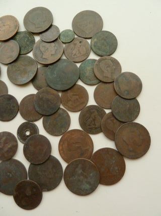 Lote de monedas de cobre antiguas