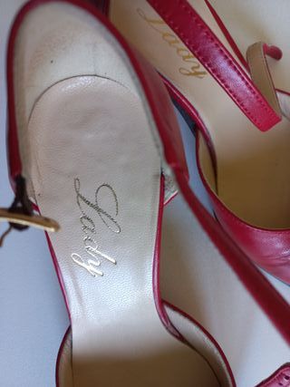 Scarpe Lady Vintage Pelle Rosse