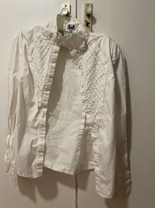 Camisa Adolfo Dominguez Talla 38 Blanca Arrugada