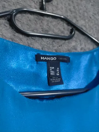 Vestido Mango azul plisado