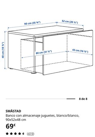 Banco Ikea Smastad con cajón