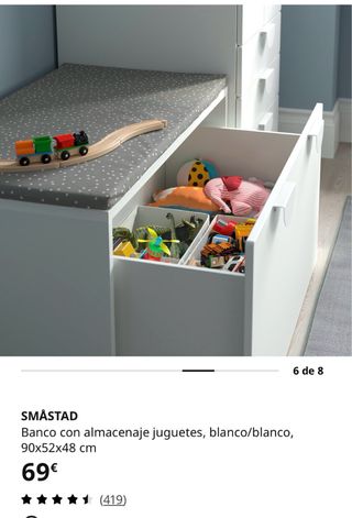 Banco Ikea Smastad con cajón