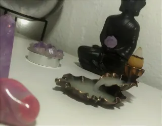 Quemador incienso cascada hoja nenúfar