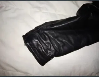 Cazadora cuero vintage años 80. Talla 46-48