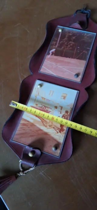 Cornice portafoto vintage in cuoio