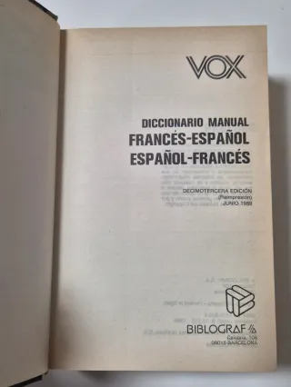 Diccionario Español Françes/ Françes Español