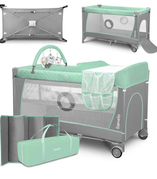 Cuna viaje 2 alturas Lionelo Flower como NUEVA