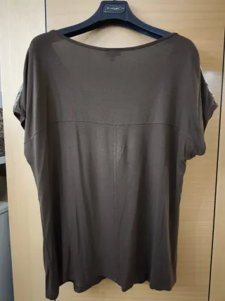 Camiseta Trucco talla M  Marrón con Lentejuelas