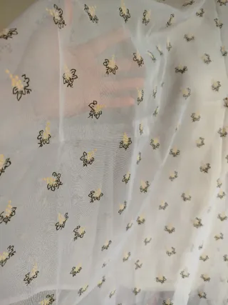 Tela visillo cocina blanco con uvas