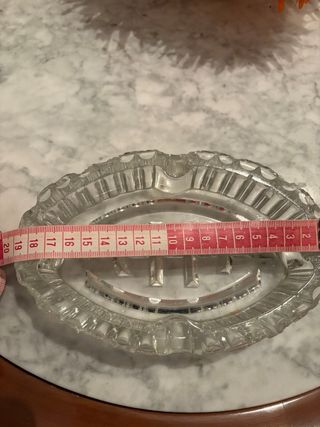 Cenicero vintage de cristal prensado