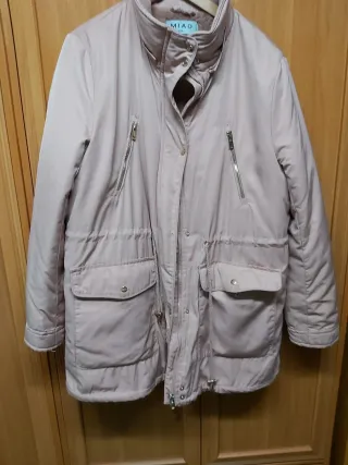 Chaquetón mujer rosa metalizado