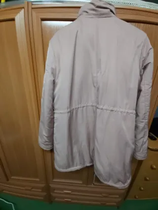 Chaquetón mujer rosa metalizado