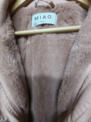 Chaquetón mujer rosa metalizado