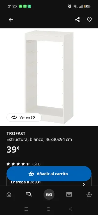 Estantería Ikea TROFAST con estantes y cubiletes