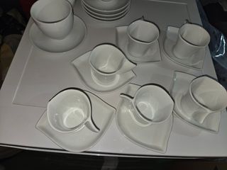 Juego tazas café porcelana