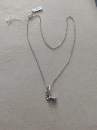 Cadena y colgante caballo de plata