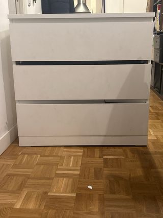 Cómoda Malm 3 cajones blanca