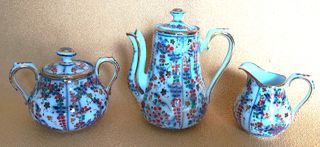 Juego de café IMARI. Porcelana japonesa.