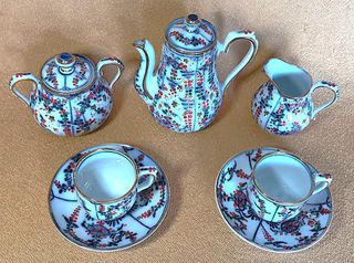 Juego de café IMARI. Porcelana japonesa.