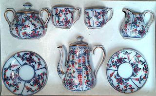 Juego de café IMARI. Porcelana japonesa.