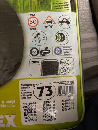 Cadenas para la nieve, marca Drivetex