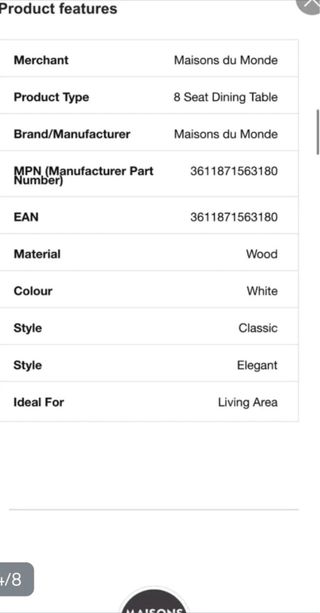 Mesa comedor extensible Maisons du Monde