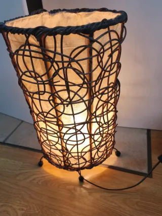 Lampada da terra o da tavolo in rattan