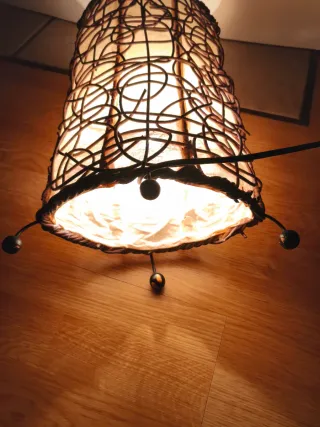 Lampada da terra o da tavolo in rattan