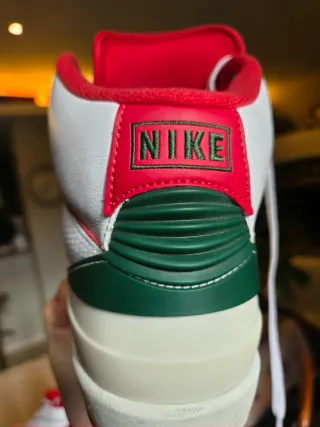 Nike Air Jordan 2 Retro White Fire Red tg 43