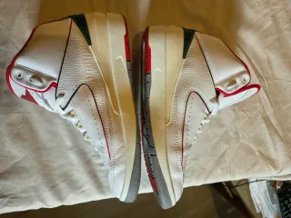 Nike Air Jordan 2 Retro White Fire Red tg 43