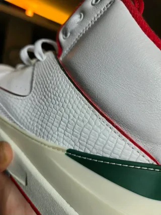 Nike Air Jordan 2 Retro White Fire Red tg 43